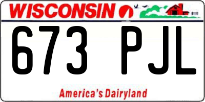 WI license plate 673PJL