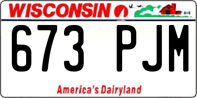 WI license plate 673PJM