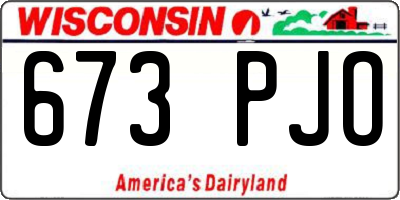 WI license plate 673PJO