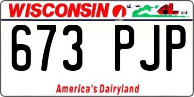 WI license plate 673PJP