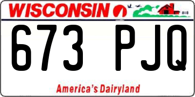 WI license plate 673PJQ