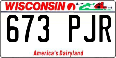 WI license plate 673PJR