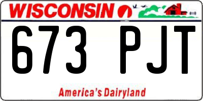 WI license plate 673PJT