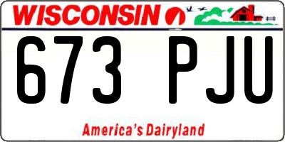 WI license plate 673PJU