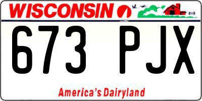 WI license plate 673PJX
