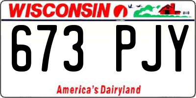 WI license plate 673PJY