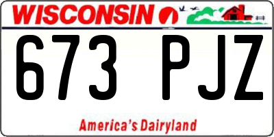 WI license plate 673PJZ