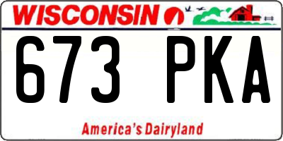 WI license plate 673PKA