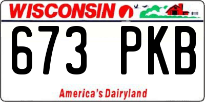 WI license plate 673PKB