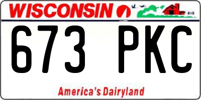 WI license plate 673PKC