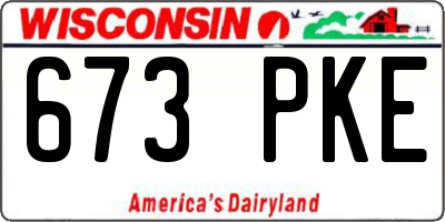 WI license plate 673PKE