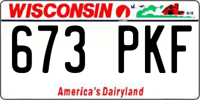 WI license plate 673PKF
