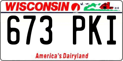 WI license plate 673PKI