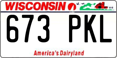 WI license plate 673PKL