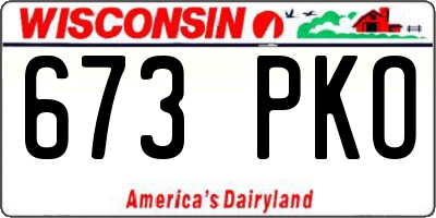 WI license plate 673PKO