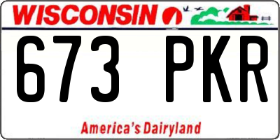 WI license plate 673PKR