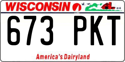 WI license plate 673PKT
