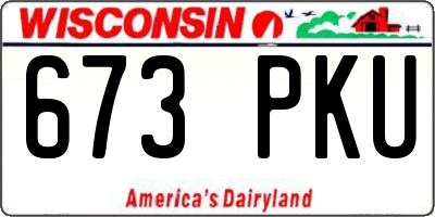 WI license plate 673PKU
