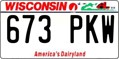 WI license plate 673PKW