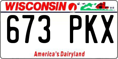 WI license plate 673PKX
