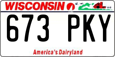 WI license plate 673PKY