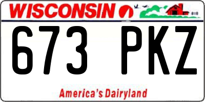 WI license plate 673PKZ