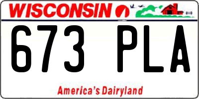 WI license plate 673PLA