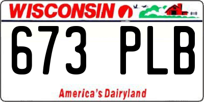 WI license plate 673PLB