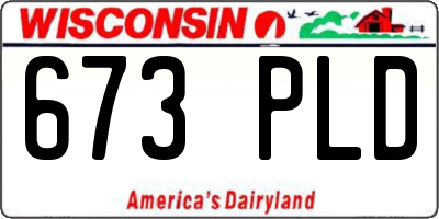 WI license plate 673PLD