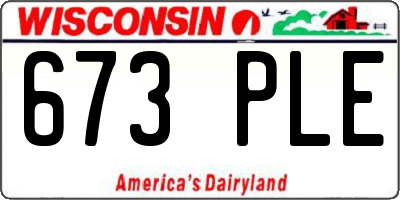 WI license plate 673PLE