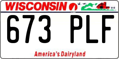 WI license plate 673PLF
