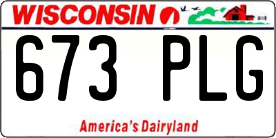 WI license plate 673PLG