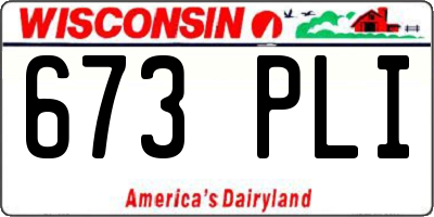 WI license plate 673PLI