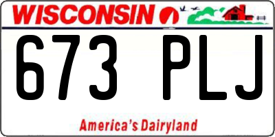 WI license plate 673PLJ