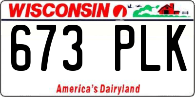 WI license plate 673PLK