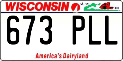 WI license plate 673PLL