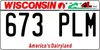 WI license plate 673PLM