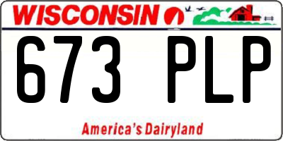 WI license plate 673PLP
