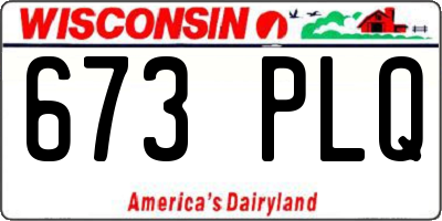 WI license plate 673PLQ