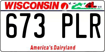 WI license plate 673PLR