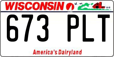 WI license plate 673PLT