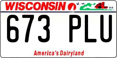 WI license plate 673PLU