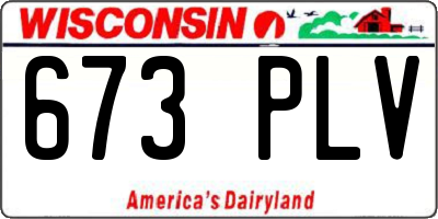 WI license plate 673PLV