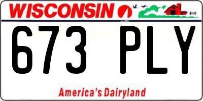 WI license plate 673PLY