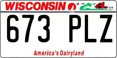 WI license plate 673PLZ