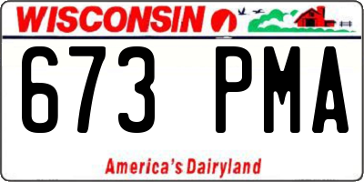 WI license plate 673PMA