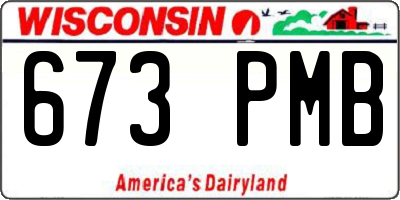 WI license plate 673PMB