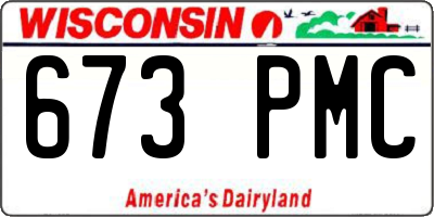 WI license plate 673PMC