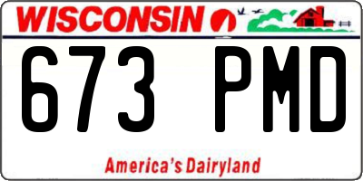 WI license plate 673PMD
