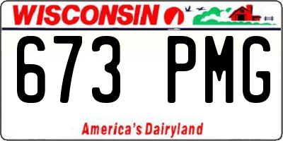 WI license plate 673PMG